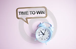 TIME TO WIN. Text on white sheet of notepad