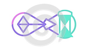 Time and Transformation, Hourglass and Arrow, vector design Generative AI