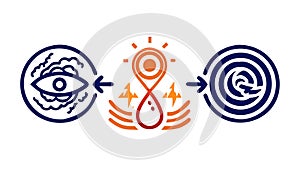 Time Transformation Icon for Evolution and Dynamic Change, vector design Generative AI