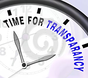 Time For Transparency Message Showing Ethics And Fairness