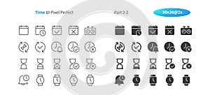 Time UI Pixel Perfect Well-crafted Vector Thin Line And Solid Icons 30 2x Grid for Web Graphics and Apps. Simple Minimal