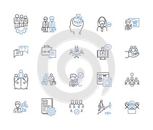 Time utilization line icons collection. Efficiency, Productivity, Prioritization, Optimization, Organization