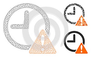 Time Warning Vector Mesh 2D Model and Triangle Mosaic Icon