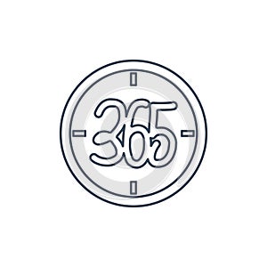 Time watch 365 infinity logo icon design illustration outline