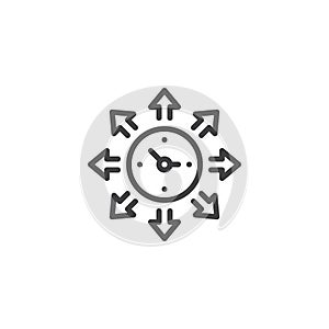 Time watch arrows outline icon