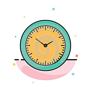 Time, Watch, Minutes, Timer Abstract Flat Color Icon Template