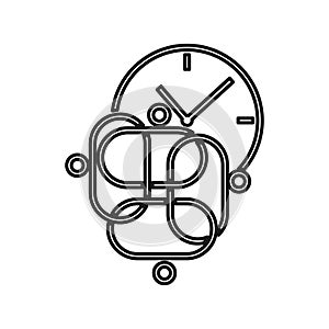 Time watch people Commitment Teamwork Together Outline Logo