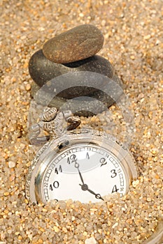 Time watch in the sand