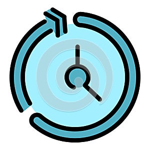 Time watch work icon color outline vector