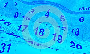 time waves calendar numbers month days yars passing - 3d rendering