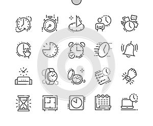 Time Well-crafted Pixel Perfect Vector Thin Line Icons 30 2x Grid for Web Graphics and Apps.