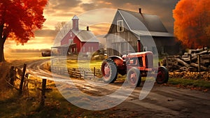 Time-Worn Farm in Fall Splendor