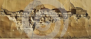 Time-Worn Tales: Crumbling Hieroglyph Wall. Concept Ancient Mysteries, Lost Histories, photo