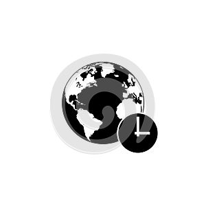 Time zone icon isolated on white background