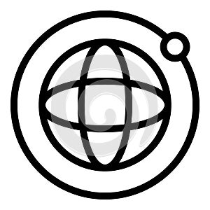 Time zone icon outline vector. World clock