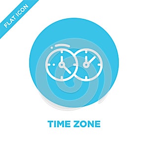 time zone icon vector. Thin line time zone outline icon vector illustration.time zone symbol for use on web and mobile apps, logo