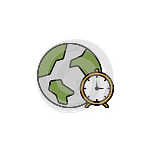 time zone line colored icon. Signs and symbols can be used for web, logo, mobile app, UI, UX on white background