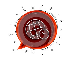 Time zone line icon. World clock sign. Watch. Vector