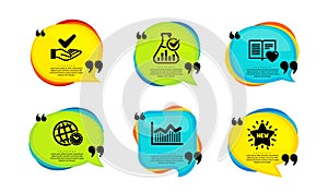 Time zone, Love book and Money diagram icons set. Dermatologically tested, Chemistry lab and New star signs. Vector