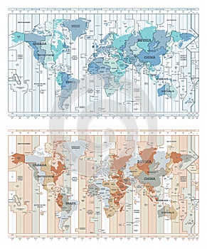 Time Zone Maps Set