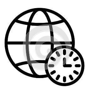 Time Zone Thick Line Icon