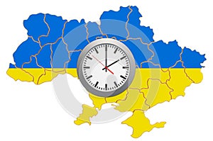 Time Zone in Ukraine concept. 3D rendering