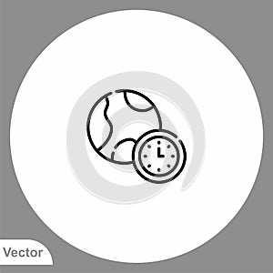 Time zone vector icon sign symbol