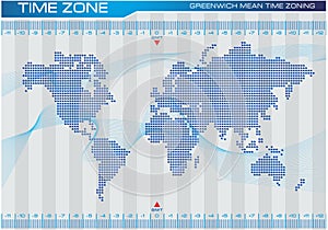 Time zone and world map illustration, for internet content, brochure, poster. easy to modify