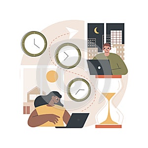 Time zones abstract concept vector illustration.