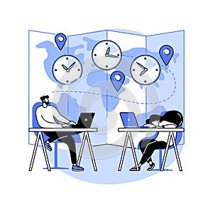 Time zones abstract concept vector illustration.