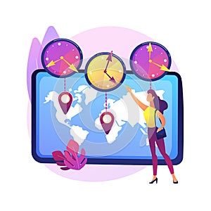 Time zones abstract concept vector illustration