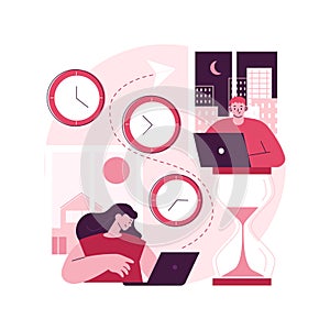 Time zones abstract concept vector illustration.