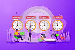 Time zones concept vector illustration