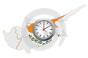 Time Zones in Cyprus concept. 3D rendering