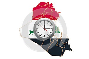 Time Zones in Iraq concept. 3D rendering