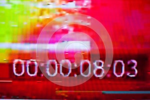 Timecode on the abstract glitch background