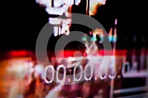 Timecode on the abstract glitch background