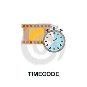 Timecode icon. Flat sign element from time management collection. Creative Timecode icon for web design, templates