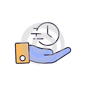 Timekeeper Outline with Colors Fill Vector Icon that can easily edit or modify.