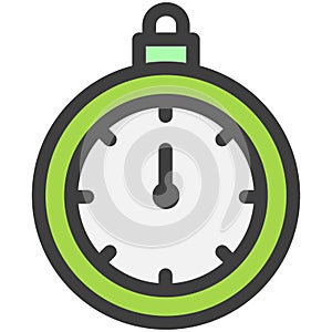 Timekeeper or stopwatch flat outline vector icon