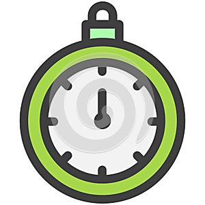 Timekeeper or stopwatch flat outline vector icon photo