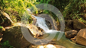 Timelape, Beautiful Krathing waterfall in National Park, Thailand.