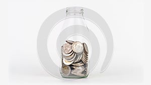 Timelape Saving money coin isolated