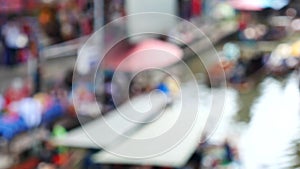 Timelaps blur of thailand floating market in weekend