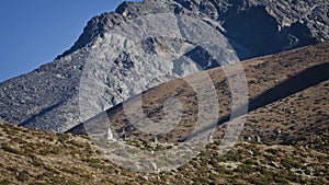 Timelaps of the slopes of the mountains in the afternoon. Andreev.