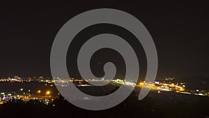 Timelapse of airport view at night