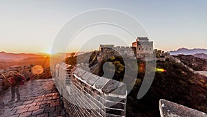 Timelapse of the beauty of Jinshanling Great Wall at sunset, Beijing, China