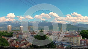 Timelapse of Bulles cablecar, Bastille hill in Grenoble, France