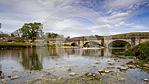 Timelapse of Burnsall, and its well known bridge in Wharfedale, Yorkshire Dales National Park, North Yorkshire, England, Britain