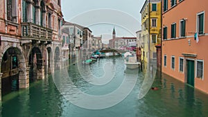 Timelapse of Chioggia city flooded